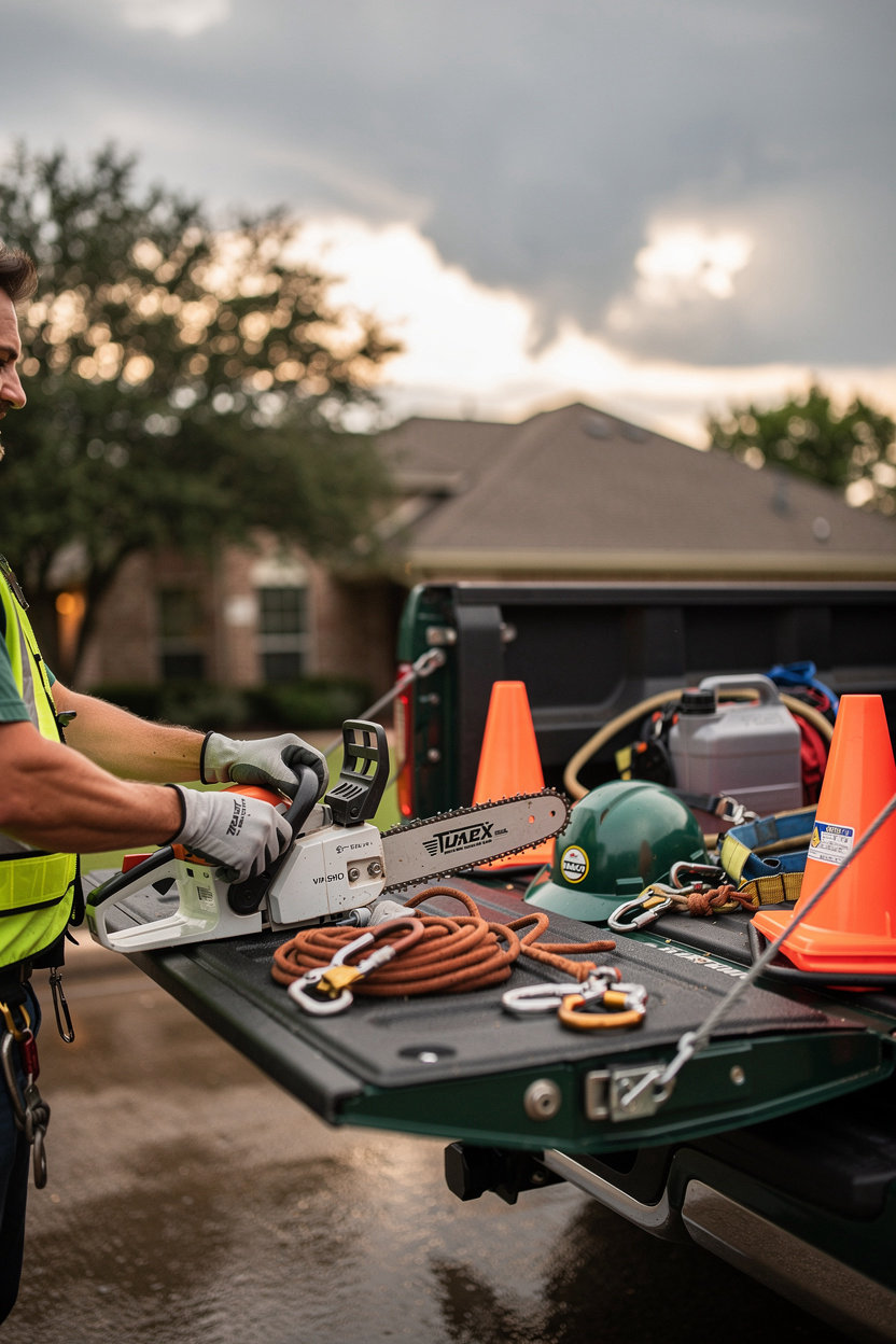 longhorn tree services emergency storm response crew with professional equipment and safety gear